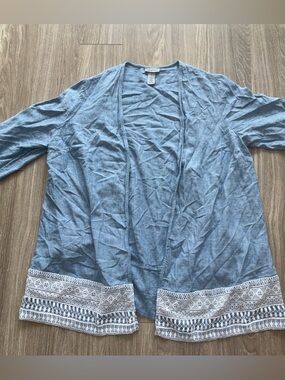 Catherines Light Chambray Blue Linen Blend Top
